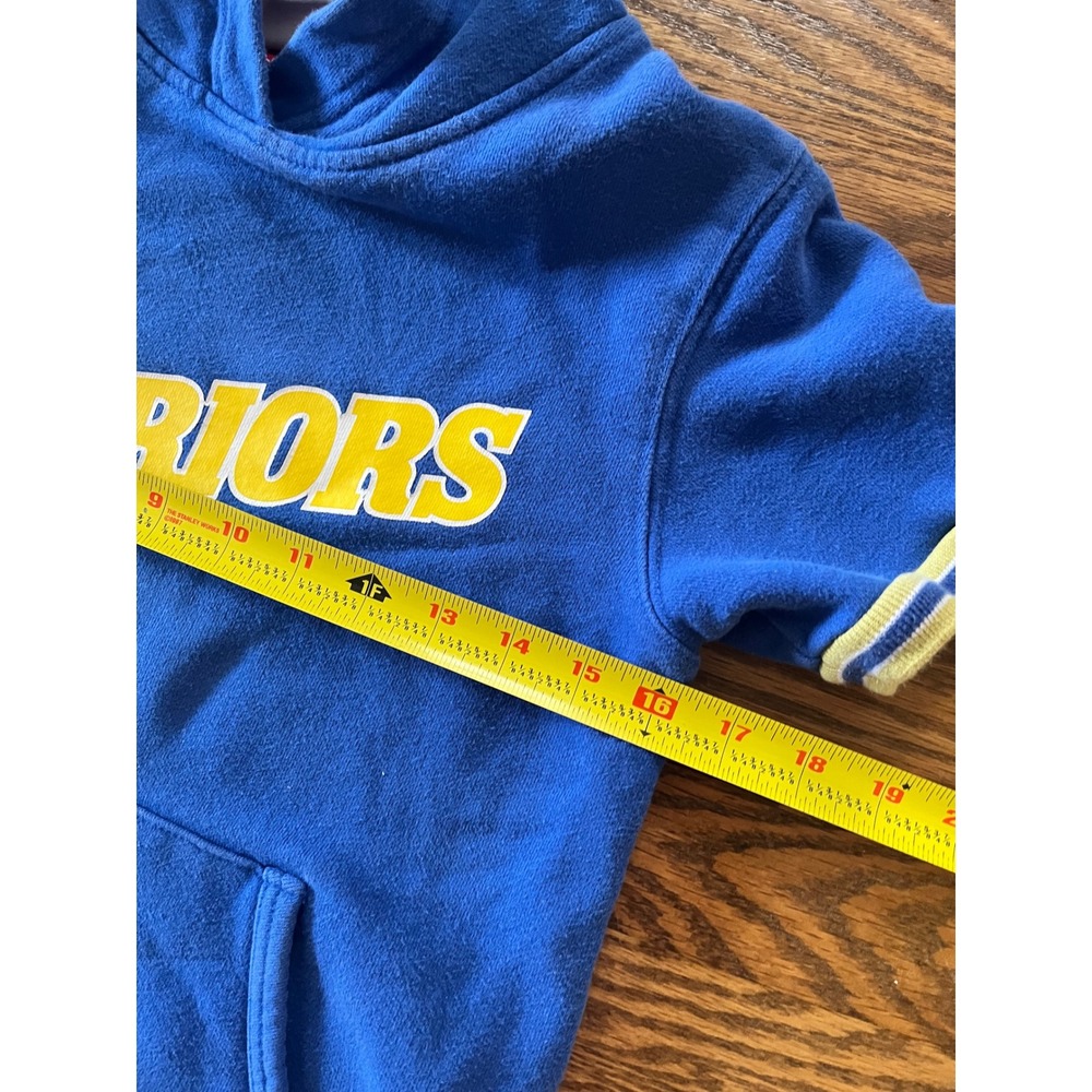 Mitchell & Ness Kids Golden State Warriors Short Sleeve Hoodie Blue Size S 8‎ - Picture 7 of 9